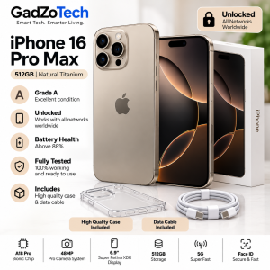 Apple iPhone 16 Pro Max 512GB – Natural Titanium | Unlocked | Grade A Excellent Condition