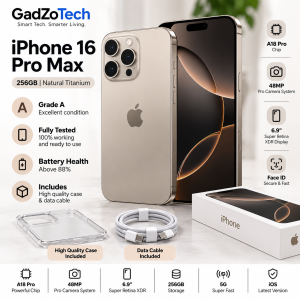 Apple iPhone 16 Pro Max 256GB – Natural Titanium | Unlocked | Grade A Excellent Condition